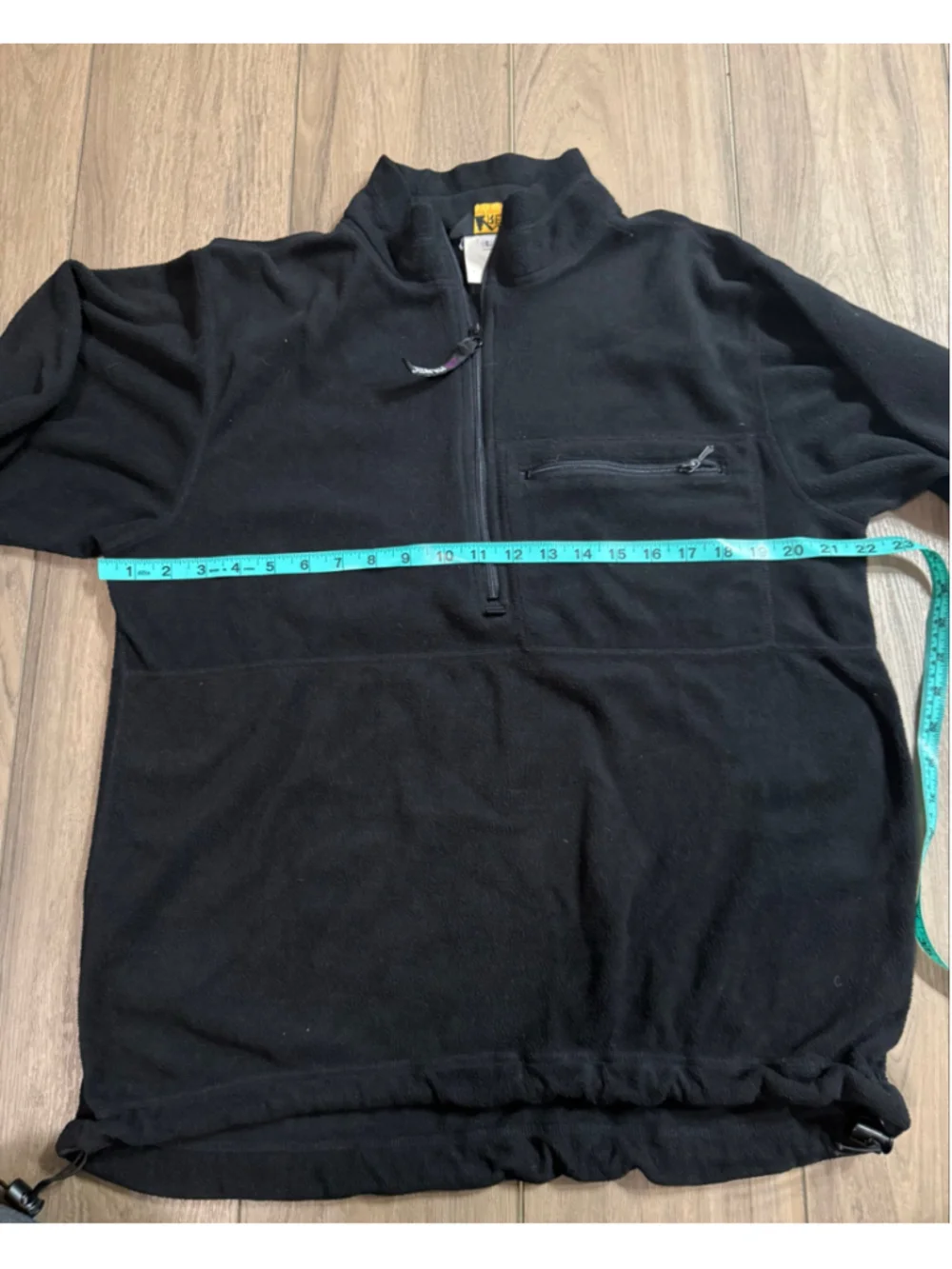 Vintage Men's REI Black Polartec Fleece Quarter Zip Sweater L
